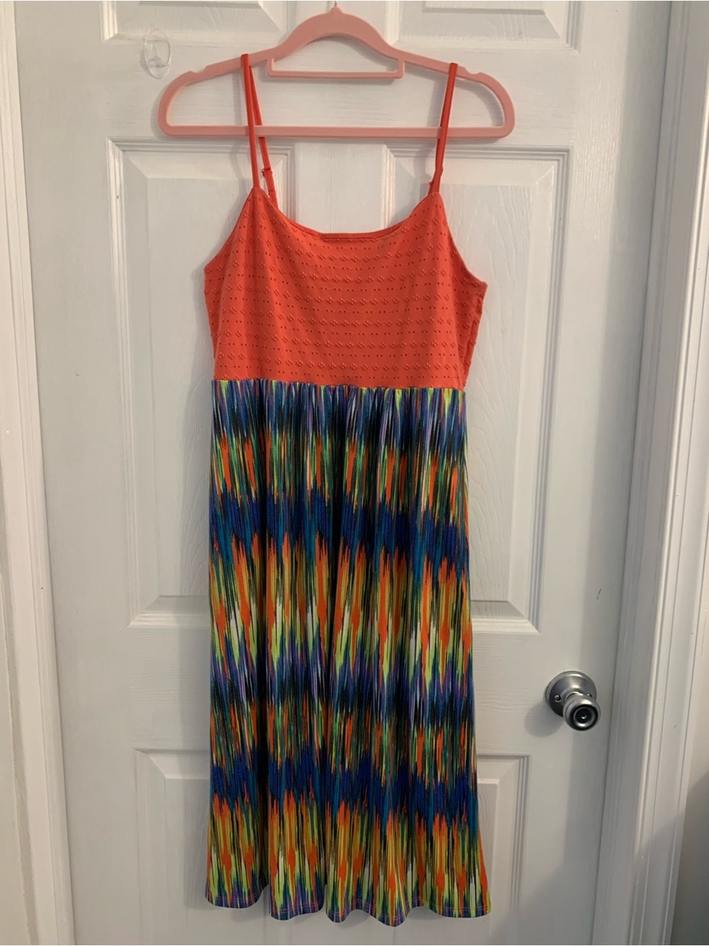 Kandy Kiss Coral Eyelet Top - Spaghetti Strap size medium $10